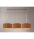 Baymont Polished Chrome 3 Light E27 Linear Pendant With 40cm x 18cm Dual Faux Silk Shade Raw Cocoa/Grecian Bronze-2