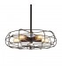 Semi Flush Ceiling Cage 5 Light E27 Black - 4