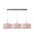 Baymont Polished Chrome 3 Light E27 Linear Pendant With 40cm x 18cm Dual Faux Silk Shade Taupe/Halo Gold-4