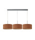 Baymont Polished Chrome 3 Light E27 Linear Pendant With 40cm x 18cm Dual Faux Silk Shade Raw Cocoa/Grecian Bronze-4