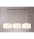 Baymont Polished Chrome 3 Light E27 Linear Pendant With 40cm x 18cm Faux Silk Shade Ivory Pearl/White Laminate-11