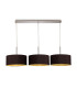 Baymont Polished Chrome 3 Light E27 Linear Pendant With 40cm x 18cm Dual Faux Silk Shade Midnight Black/Green Olive-1