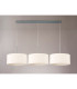 Baymont Polished Chrome 3 Light E27 Linear Pendant With 40cm x 18cm Dual Faux Silk Shade Nude Beige/Moonlight-11