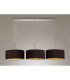 Baymont Polished Chrome 3 Light E27 Linear Pendant With 40cm x 18cm Dual Faux Silk Shade Midnight Black/Green Olive-2