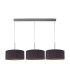 Baymont Polished Chrome 3 Light E27 Linear Pendant With 40cm x 18cm Dual Faux Silk Shade Midnight Black/Green Olive-4