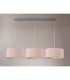 Baymont Polished Chrome 3 Light E27 Linear Pendant With 40cm x 18cm Dual Faux Silk Shade Taupe/Halo Gold-11