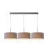 Baymont Polished Chrome 3 Light E27 Linear Pendant With 40cm x 18cm Faux Silk Shade Grey/White Laminate-1
