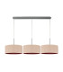 Baymont Polished Chrome 3 Light E27 Linear Pendant With 40cm x 18cm Dual Faux Silk Shade Antique Gold/Ruby-4