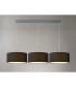 Baymont Polished Chrome 3 Light E27 Linear Pendant With 40cm x 18cm Faux Silk Shade Black/White Laminate-2