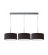 Baymont Polished Chrome 3 Light E27 Linear Pendant With 40cm x 18cm Faux Silk Shade Black/White Laminate-4