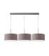 Baymont Polished Chrome 3 Light E27 Linear Pendant With 40cm x 18cm Faux Silk Shade Grey/White Laminate-4