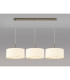 Baymont Antique Brass 3 Light E27 Linear Pendant With 40cm x 18cm Faux Silk Shade Ivory Pearl/White Laminate-2