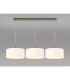 Baymont Antique Brass 3 Light E27 Linear Pendant With 40cm x 18cm Dual Faux Silk Shade Nude Beige/Moonlight-2