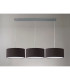 Baymont Polished Chrome 3 Light E27 Linear Pendant With 40cm x 18cm Faux Silk Shade Black/White Laminate-11
