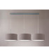 Baymont Polished Chrome 3 Light E27 Linear Pendant With 40cm x 18cm Faux Silk Shade Grey/White Laminate-11