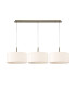 Baymont Antique Brass 3 Light E27 Linear Pendant With 40cm x 18cm Dual Faux Silk Shade Nude Beige/Moonlight-4