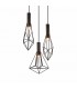 Ceiling Cluster Pendant Cluster Cage 3 Light E27 Black - 4