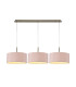 Baymont Antique Brass 3 Light E27 Linear Pendant With 40cm x 18cm Dual Faux Silk Shade Taupe/Halo Gold-1