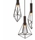 Ceiling Cluster Pendant Cluster Cage 3 Light E27 Black - 5