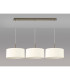 Baymont Antique Brass 3 Light E27 Linear Pendant With 40cm x 18cm Faux Silk Shade Ivory Pearl/White Laminate-11