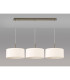 Baymont Antique Brass 3 Light E27 Linear Pendant With 40cm x 18cm Dual Faux Silk Shade Nude Beige/Moonlight-11