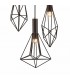 Ceiling Cluster Pendant Cluster Cage 3 Light E27 Black - 6