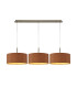 Baymont Antique Brass 3 Light E27 Linear Pendant With 40cm x 18cm Dual Faux Silk Shade Raw Cocoa/Grecian Bronze-1