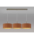 Baymont Antique Brass 3 Light E27 Linear Pendant With 40cm x 18cm Dual Faux Silk Shade Raw Cocoa/Grecian Bronze-2