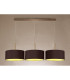 Baymont Antique Brass 3 Light E27 Linear Pendant With 40cm x 18cm Dual Faux Silk Shade Midnight Black/Green Olive-2