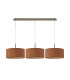 Baymont Antique Brass 3 Light E27 Linear Pendant With 40cm x 18cm Dual Faux Silk Shade Raw Cocoa/Grecian Bronze-4