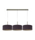 Baymont Antique Brass 3 Light E27 Linear Pendant With 40cm x 18cm Dual Faux Silk Shade Midnight Black/Green Olive-4