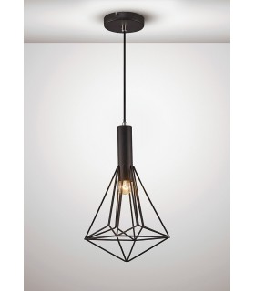 Cage Ceiling Pendant 1 Light E27 Black - 2