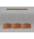 Baymont Antique Brass 3 Light E27 Linear Pendant With 40cm x 18cm Dual Faux Silk Shade Raw Cocoa/Grecian Bronze-11