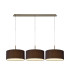 Baymont Antique Brass 3 Light E27 Linear Pendant With 40cm x 18cm Faux Silk Shade Black/White Laminate-1