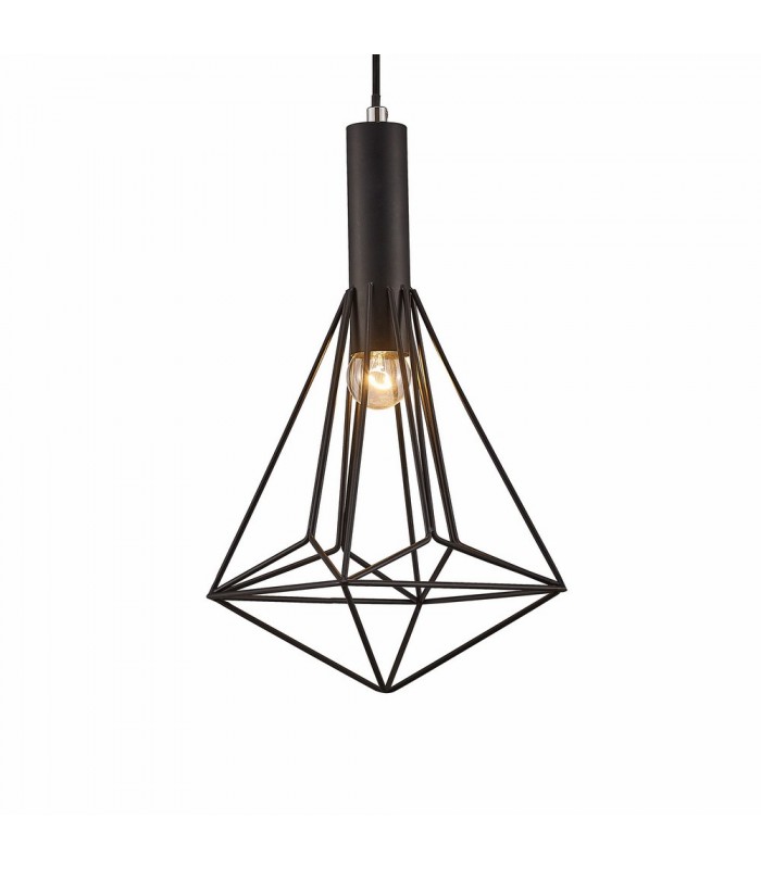 Cage Ceiling Pendant 1 Light E27 Black - 4