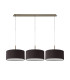 Baymont Antique Brass 3 Light E27 Linear Pendant With 40cm x 18cm Faux Silk Shade Black/White Laminate-4