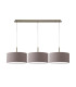 Baymont Antique Brass 3 Light E27 Linear Pendant With 40cm x 18cm Faux Silk Shade Grey/White Laminate-4