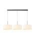 Baymont Satin Nickel 3 Light E27 Linear Pendant With 40cm x 18cm Faux Silk Shade Ivory Pearl/White Laminate-1