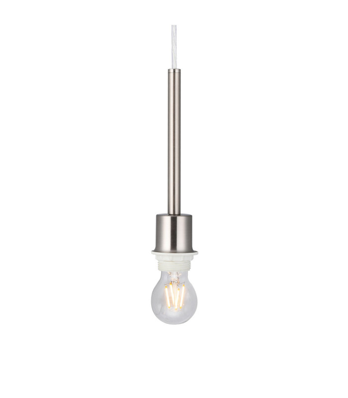 Baymont Satin Nickel 3 Light E27 Linear Pendant With 40cm x 18cm Faux Silk Shade Ivory Pearl/White Laminate-5