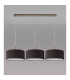 Baymont Antique Brass 3 Light E27 Linear Pendant With 40cm x 18cm Faux Silk Shade Black/White Laminate-11