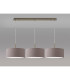 Baymont Antique Brass 3 Light E27 Linear Pendant With 40cm x 18cm Faux Silk Shade Grey/White Laminate-11