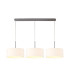 Baymont Satin Nickel 3 Light E27 Linear Pendant With 40cm x 18cm Dual Faux Silk Shade Nude Beige/Moonlight-1