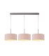 Baymont Satin Nickel 3 Light E27 Linear Pendant With 40cm x 18cm Dual Faux Silk Shade Taupe/Halo Gold-1