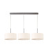 Baymont Satin Nickel 3 Light E27 Linear Pendant With 40cm x 18cm Dual Faux Silk Shade Nude Beige/Moonlight-4