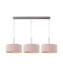 Baymont Satin Nickel 3 Light E27 Linear Pendant With 40cm x 18cm Dual Faux Silk Shade Taupe/Halo Gold-4