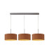 Baymont Satin Nickel 3 Light E27 Linear Pendant With 40cm x 18cm Dual Faux Silk Shade Raw Cocoa/Grecian Bronze-1