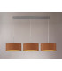Baymont Satin Nickel 3 Light E27 Linear Pendant With 40cm x 18cm Dual Faux Silk Shade Raw Cocoa/Grecian Bronze-2