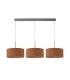 Baymont Satin Nickel 3 Light E27 Linear Pendant With 40cm x 18cm Dual Faux Silk Shade Raw Cocoa/Grecian Bronze-4