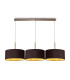 Baymont Satin Nickel 3 Light E27 Linear Pendant With 40cm x 18cm Dual Faux Silk Shade Midnight Black/Green Olive-1