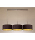 Baymont Satin Nickel 3 Light E27 Linear Pendant With 40cm x 18cm Dual Faux Silk Shade Midnight Black/Green Olive-2